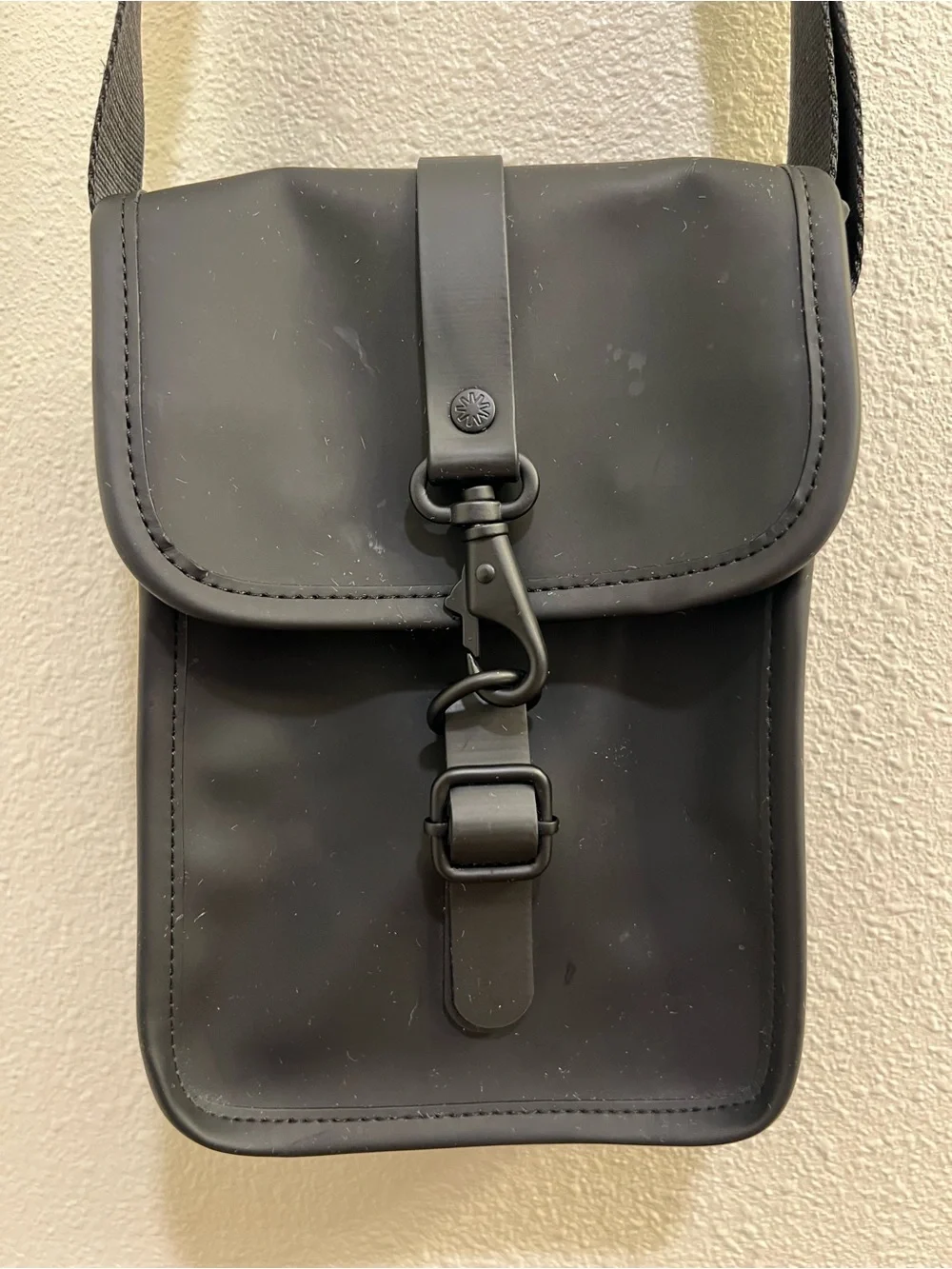 RAINS Black Flight Crossbody Bag